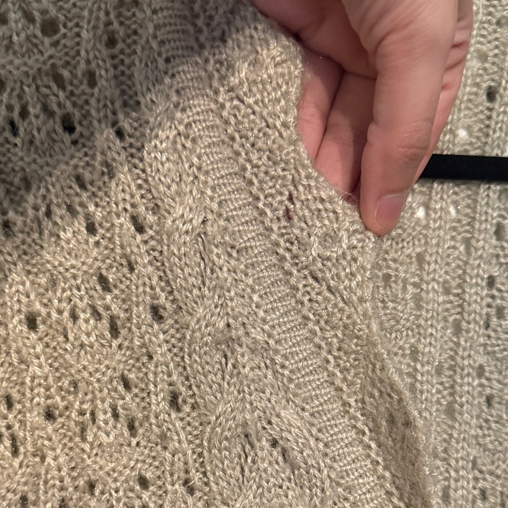 Buy 5 for 10$❗️Vintage Grey-beige Cable Knit Cardigan - Picture 3 of 7